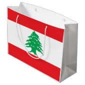 Libanese vlag (Libanese vlag) Groot Cadeauzakje (Achterkant Gekanteld)