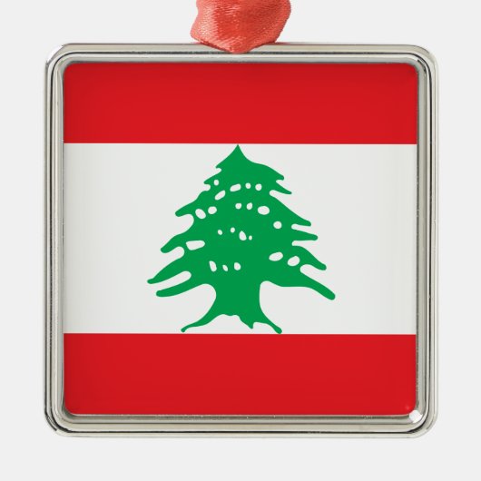 Libanese vlag (Libanese vlag) Keramisch Ornament (Voorkant)