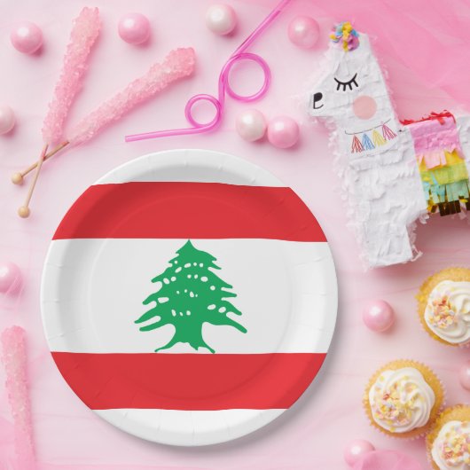 Libanese vlag (Libanese vlag) Papieren Bordje (Feest)