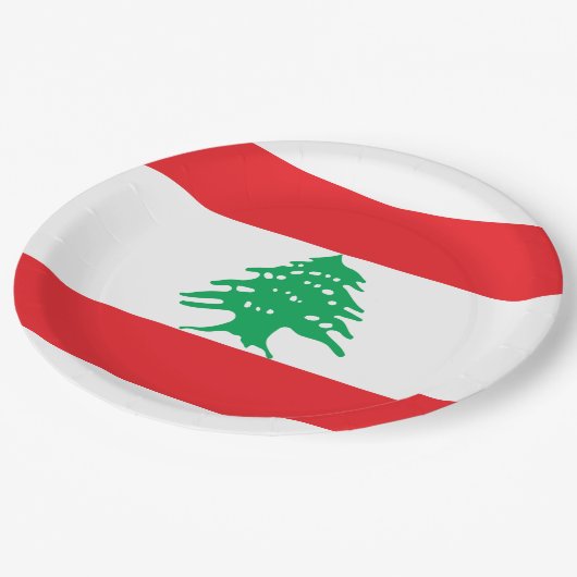 Libanese vlag (Libanese vlag) Papieren Bordje (Gekanteld)