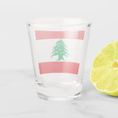 Libanese vlag (Libanese vlag) Shot Glas (Achterkant)