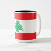 Libanese vlag (Libanese vlag) Tweekleurige Koffiemok (Voorkant rechts)