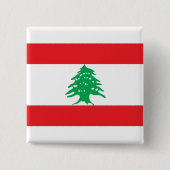 Libanese vlag (Libanese vlag) Vierkante Button 5,1 Cm (Voorkant)
