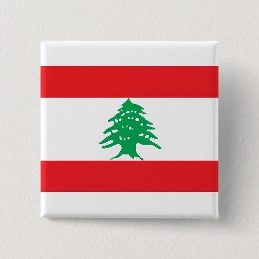 Libanese vlag (Libanese vlag) Vierkante Button 5,1 Cm (Voorkant)