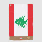 Libanese vlag & Libanon monogrammen/golfhanddoek Golfhanddoek (Voorkant)