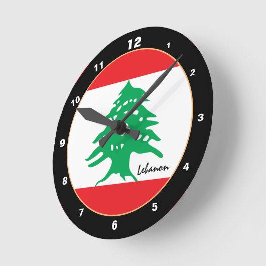 Libanese vlag, Libanon patriottisch thuis / ontwer Ronde Klok (Hoek)
