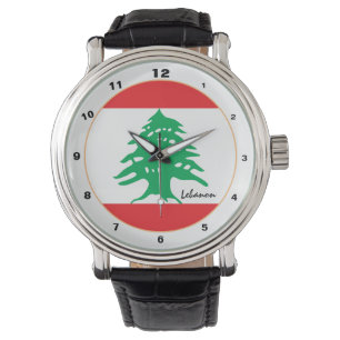 Libanese vlag & Libanon trendy mode / design Horloge
