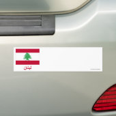 Libanese vlag met naam in het Arabisch Bumpersticker (Op auto)