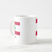 Libanese vlag met naam in het Arabisch Koffiemok (Voorkant links)