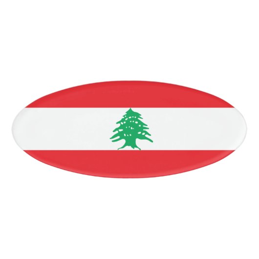 Libanese vlag naambadge (Voorkant)
