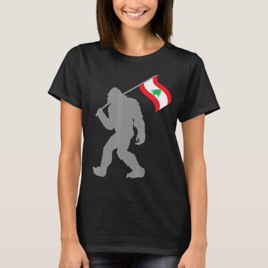 Libanese vlag op Libanese vlag T-shirt (Voorkant)