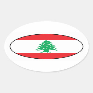 Libanese vlag Oval Sticker