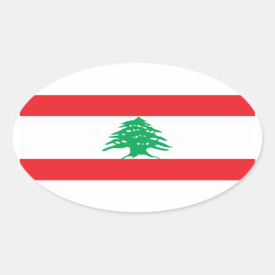 Libanese vlag ovale sticker