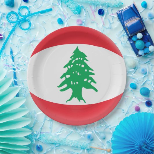 Libanese vlag papieren bordje (Feest)