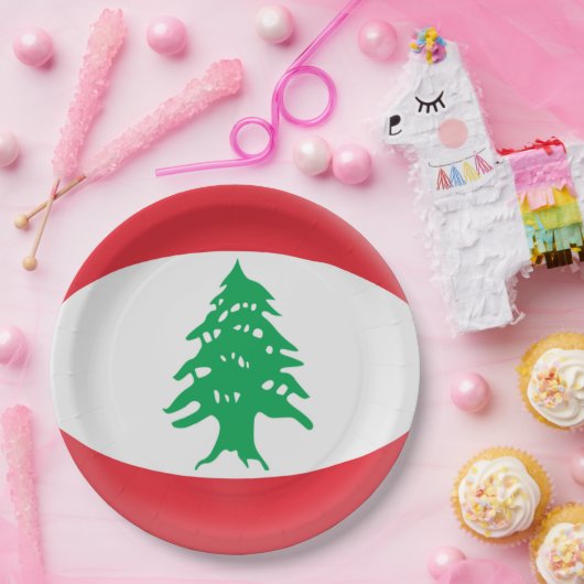 Libanese vlag papieren bordje (Feest)