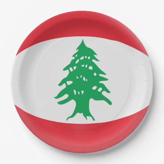Libanese vlag papieren bordje (Voorkant)
