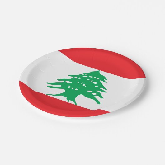 Libanese vlag papieren bordje (Gekanteld)