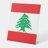 Libanese vlag reclamebord met voetstuk (Voorkant)