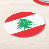 Libanese vlag ronde kartonnen onderzetter (Gebogen)