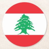 Libanese vlag ronde kartonnen onderzetter (Voorkant)