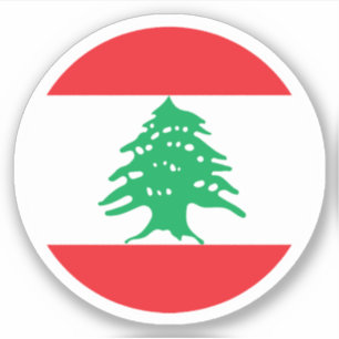Libanese Vlag Ronde Sticker