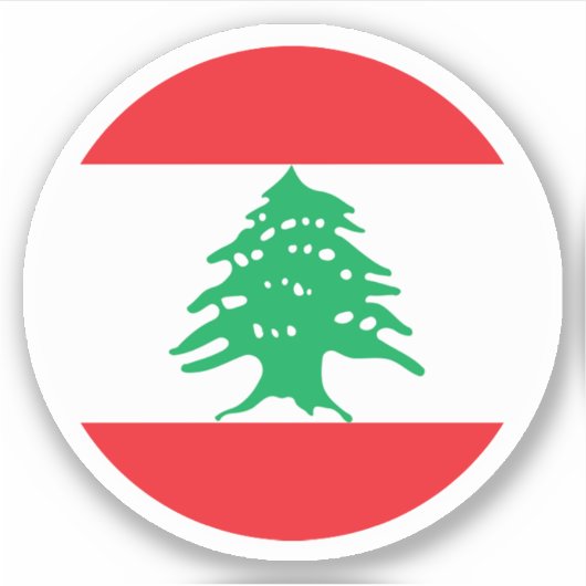 Libanese Vlag Ronde Sticker (Voorkant)