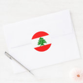 Libanese vlag ronde sticker (Envelop)