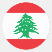 Libanese vlag ronde sticker (Voorkant)
