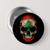 Libanese vlag Schattig op zwart Ronde Button 7,6 Cm (Voorkant /achterkant)