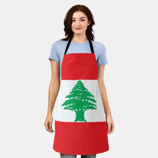 Libanese vlag schort (Gedragen)