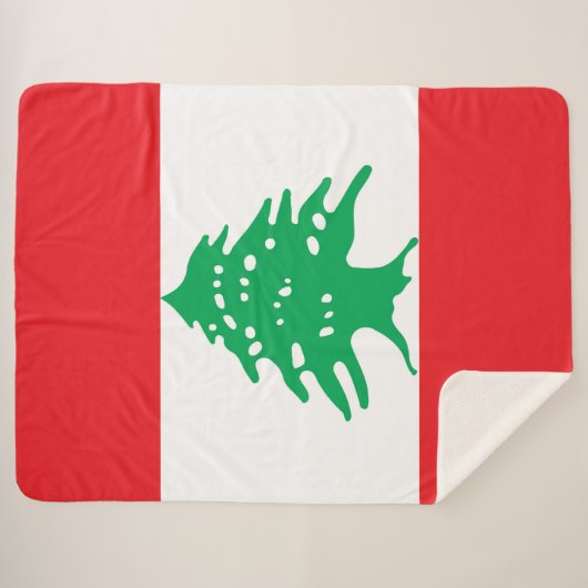 Libanese vlag sherpa deken (Voorkant (horizontaal))