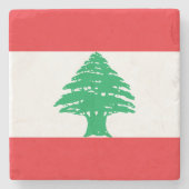 Libanese vlag stenen onderzetter (Voorkant)