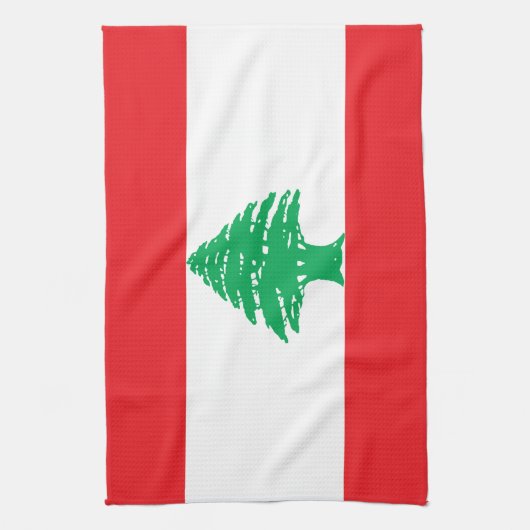 Libanese vlag theedoek (Verticaal)