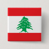 Libanese vlag vierkante button 5,1 cm (Voorkant)