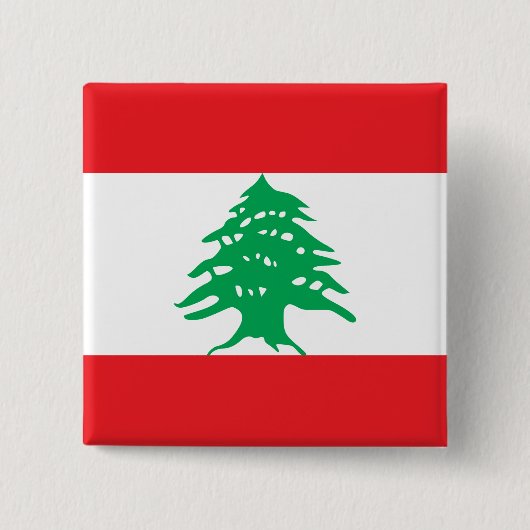Libanese vlag vierkante button 5,1 cm (Voorkant)