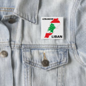 Libanese vlag vierkante button 5,1 cm (In situ)