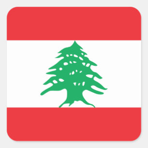 Libanese vlag vierkante sticker