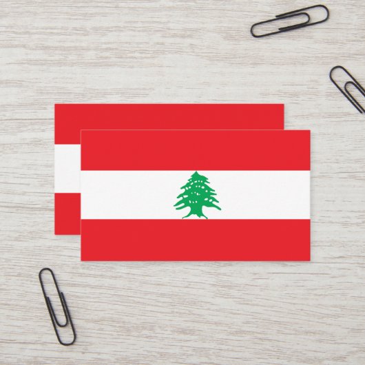 Libanese vlag visitekaartje (Voorkant / Achterkant in situ)