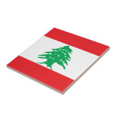 Libanese vlag - vlag van Libanon ع ل ب ا ل م Tegeltje (Zijkant)