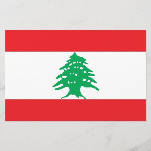 Libanese Vlag (Vlag van Libanon) Briefpapier (Voorkant)