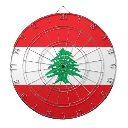 Libanese Vlag (Vlag van Libanon) Dartbord (Voorkant)
