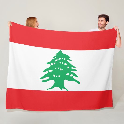 Libanese Vlag (Vlag van Libanon) Fleece Deken (In situ)