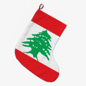Libanese Vlag (Vlag van Libanon) Grote Kerstsok (Voorkant (Hangend))