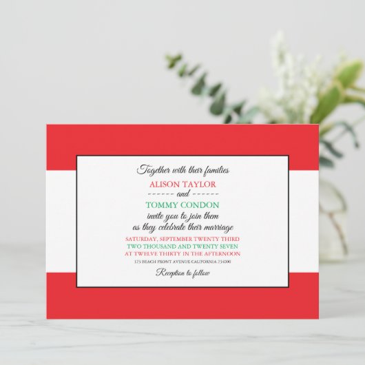 Libanese vlag, vlag van Libanon Huwelijk Kaart (Staand voorkant)