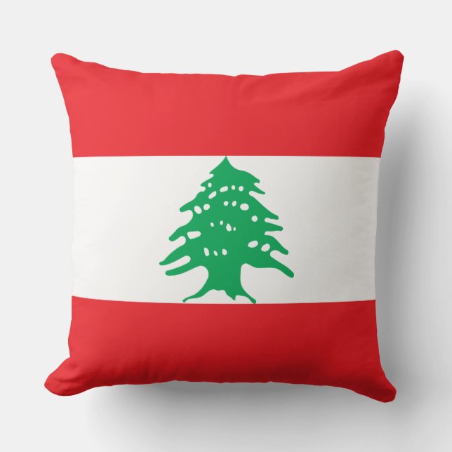 Libanese Vlag (Vlag van Libanon) Kussen (Voorkant)