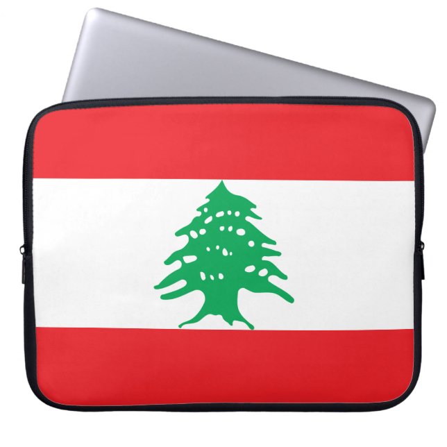 Libanese Vlag (Vlag van Libanon) Laptop Sleeve (Voorkant)