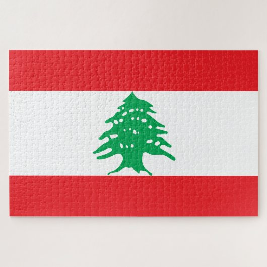 Libanese Vlag (Vlag van Libanon) Legpuzzel (Horizontaal)