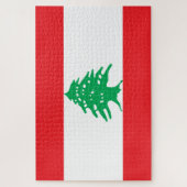 Libanese Vlag (Vlag van Libanon) Legpuzzel (Verticaal)