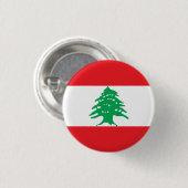 Libanese vlag, vlag van Libanon Ronde Button 3,2 Cm (Voorkant /achterkant)