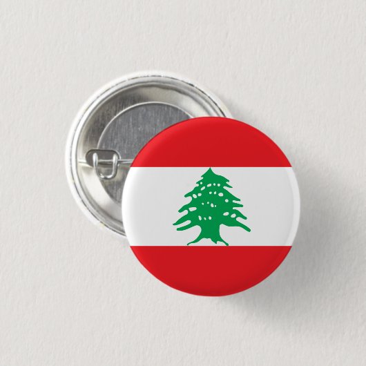 Libanese vlag, vlag van Libanon Ronde Button 3,2 Cm (Voorkant /achterkant)